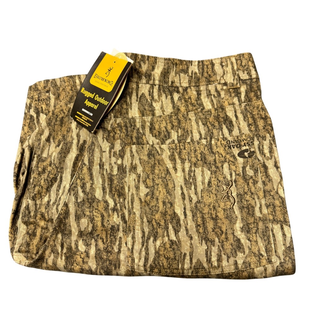 Browning Olympus II Shorts Mens 34 (34x11 ACTUAL) Mossy Oak Bottomland Camo NEW